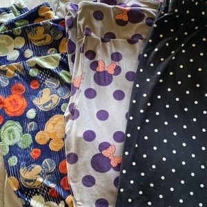 LuLaRoe Tall & Curvy leggings. Disney! Barely worn. 3 pair.